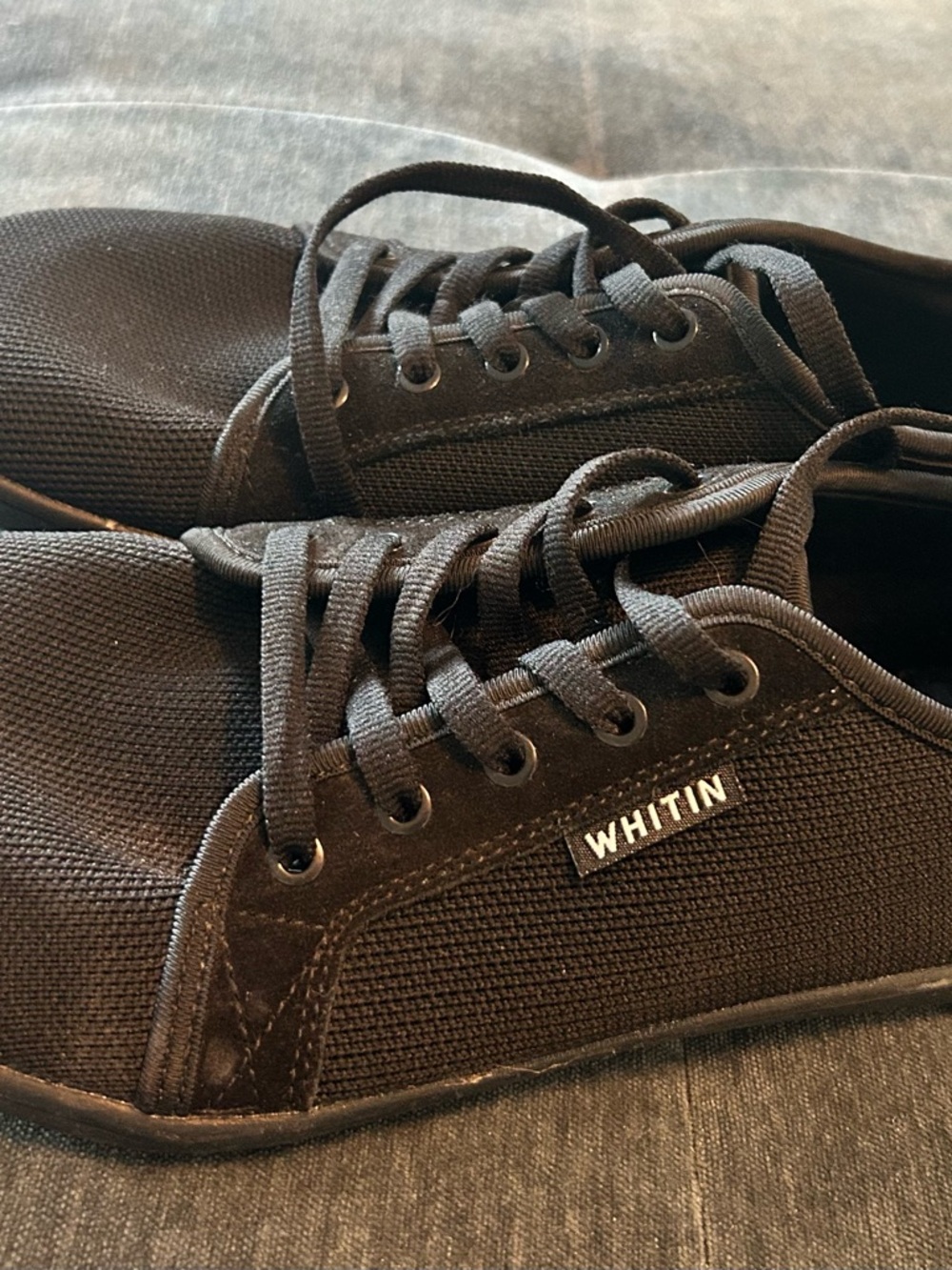 WHITIN Men's Black Canvas Lace-Up Sneakers - Classic Low Top